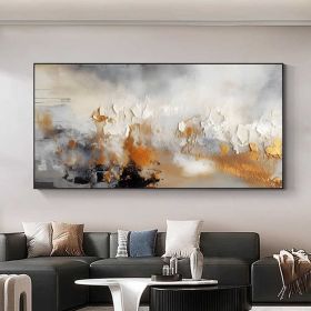 Original Acrylic Orange Texture Abstract Painting Orange Canvas Wall Art Orange Abstract Artwork On Canvas Colorful 3D Textured Oil Painting