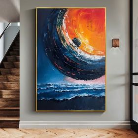 Original Colorful Starry Sky Oil Painting On Canvas Abstract Night Scene Painting Custom Painting Large Wall Art Living Room Home Decor